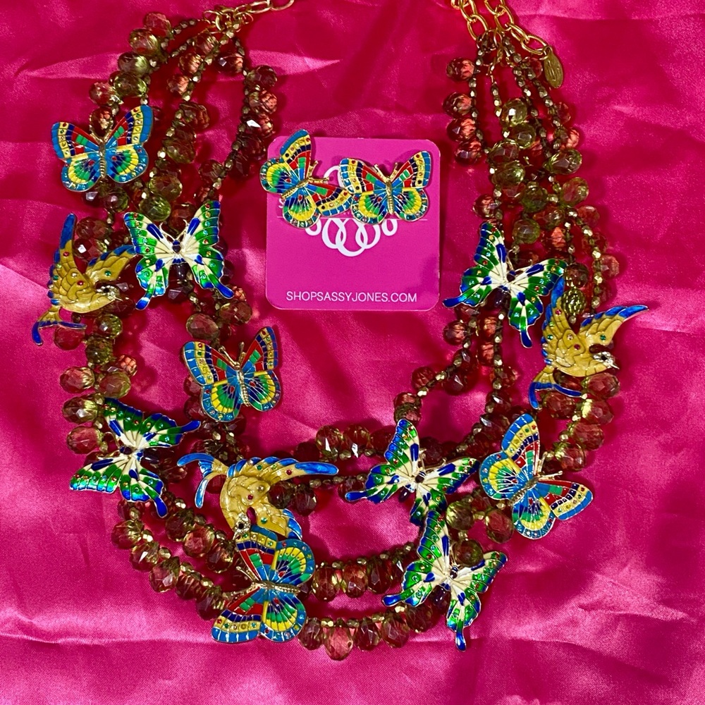 Sassy Jones Vibrant Butterfly Necklace